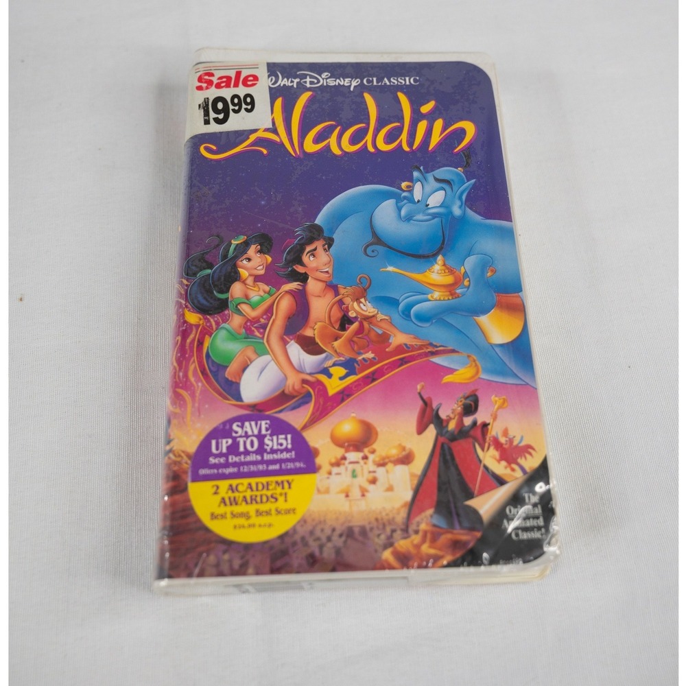 Disney Aladdin VHS Movie Kids New Sealed Black Diamond Classic 1993